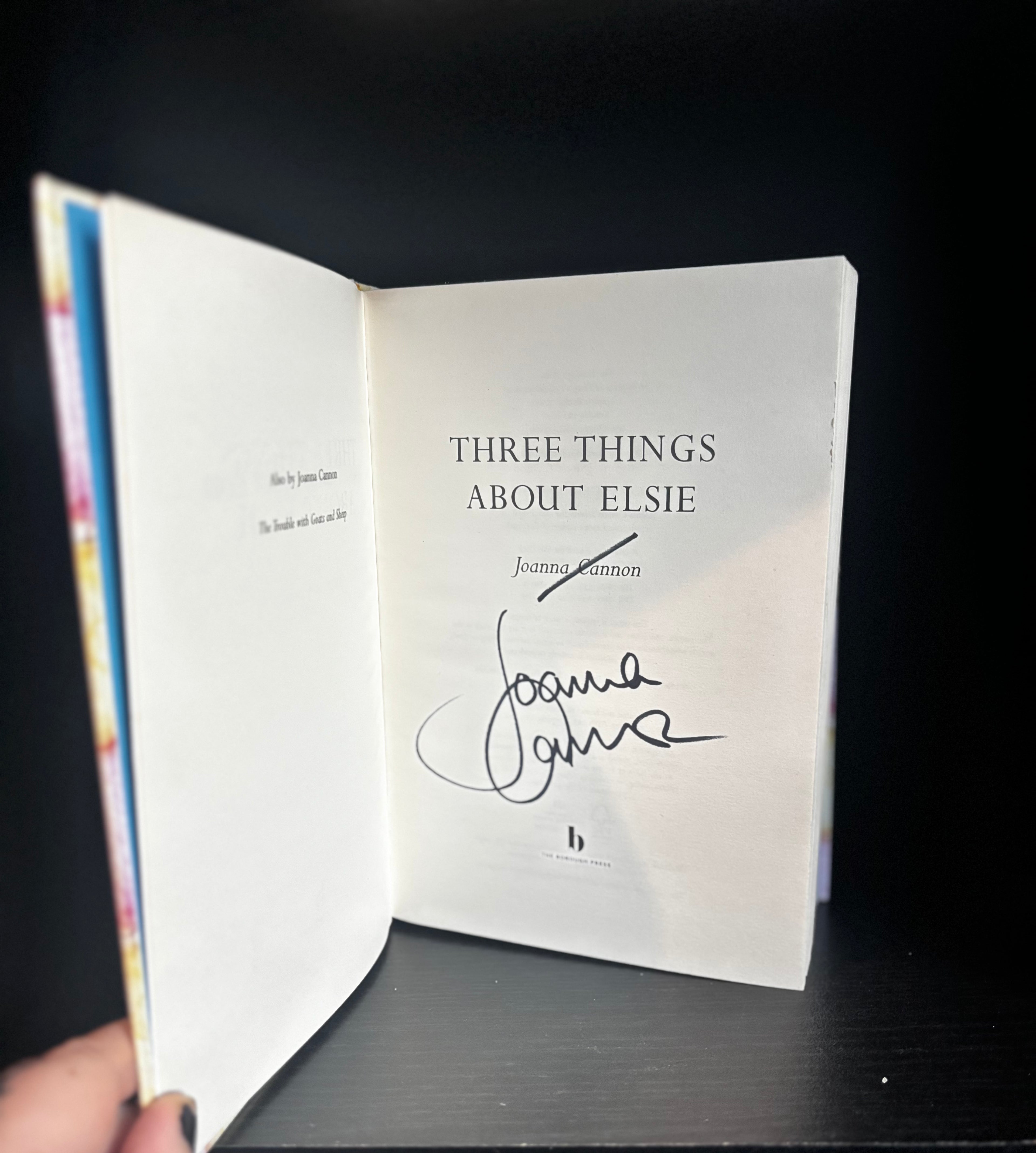 SIGNED - Three Things About Elsie by Joanna Cannon